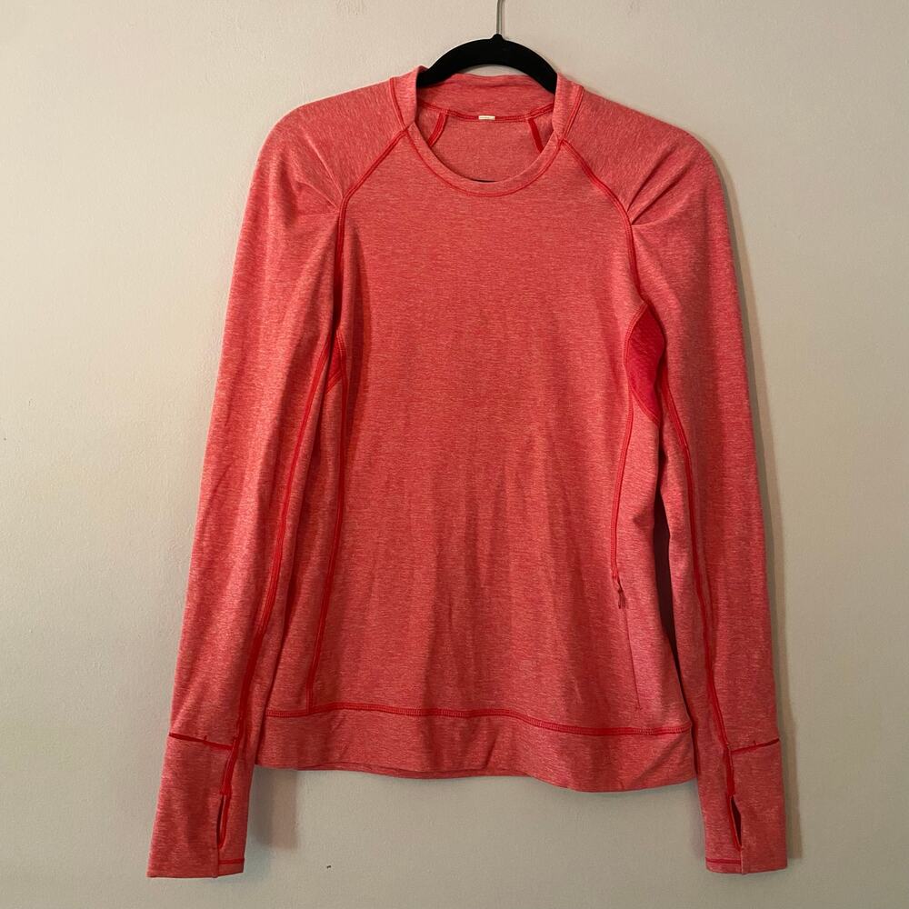Lululemon Heathered Pink Long Sleeve Crewneck Shirt Athleisure Women's size 6
